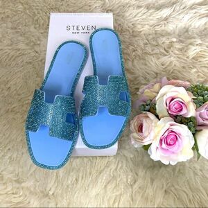 Steven madden jeweled flat sandals